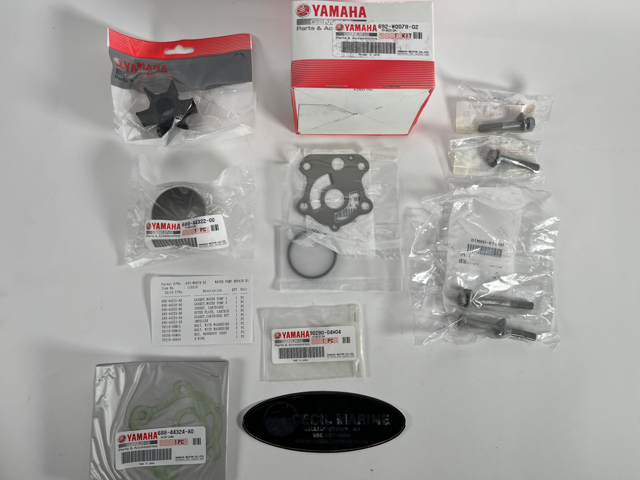 $36.65 GENUINE YAMAHA WATER PUMP RPR.KIT no tax*  692-W0078-02-00 In Stock And Ready To Ship!