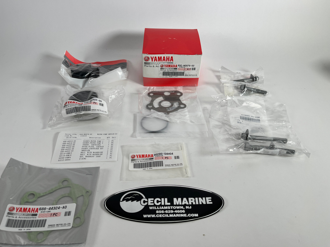 $39.99* GENUINE YAMAHA WATER PUMP RPR.KIT no tax*  692-W0078-02-00 In Stock And Ready To Ship!