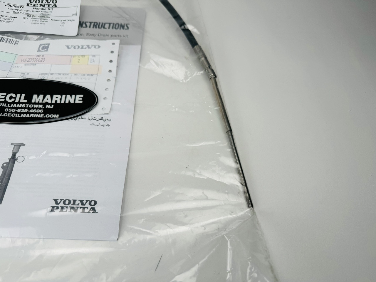$129.99* GENUINE VOLVO no tax* DRAIN ACTIATOR CABLE 23030620 *In