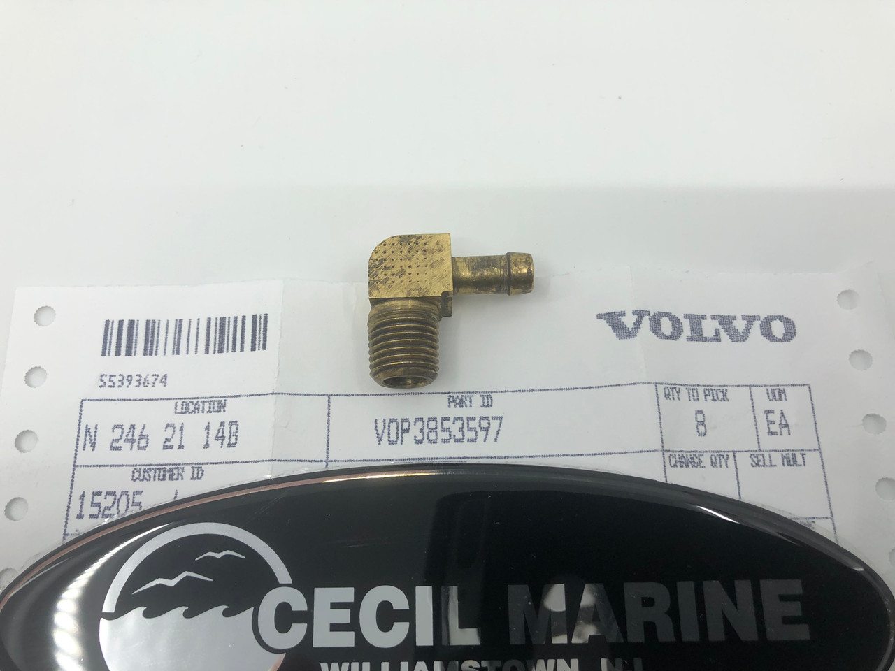 $29.99 GENUINE VOLVO BRASS ELBOW 3853597 *In Stock & Ready To Ship!