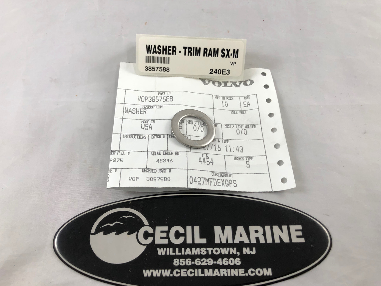 $7.99* GENUINE VOLVO WASHER - TRIM RAM SX-M 3857588 *In Stock & Ready To  Ship!