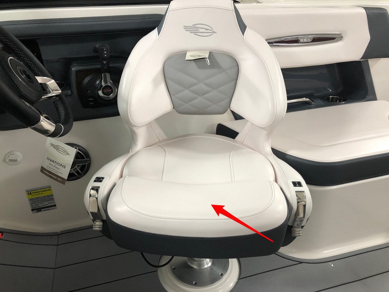 HELM SEAT - PORT & STB. REPLACEMENT FLIP UP BOLSTER CUSHION ( YOU ARE  ORDERING THE FOAM ONLY NOT THE VINYL ) ** IN STOCK & READY TO SHIP! - Cecil  Marine