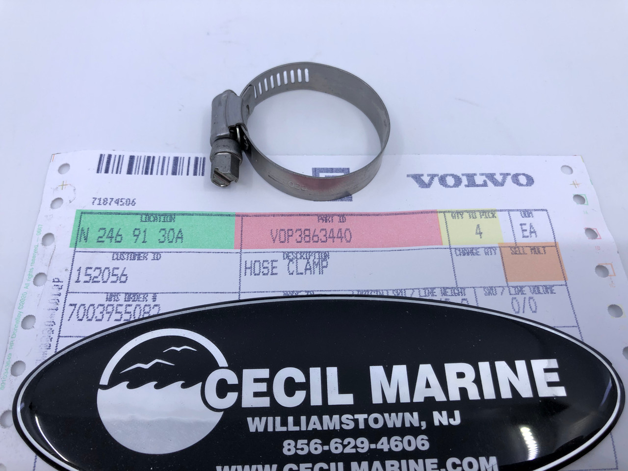 $4.99* GENUINE VOLVO HOSE CLAMP 3863440 *In Stock & Ready To Ship!