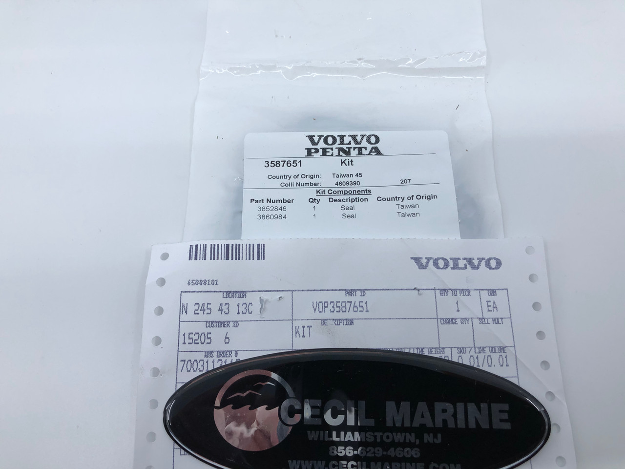 $19.99* GENUINE VOLVO no tax* TRANSOM SEALING KIT 3587651 * In