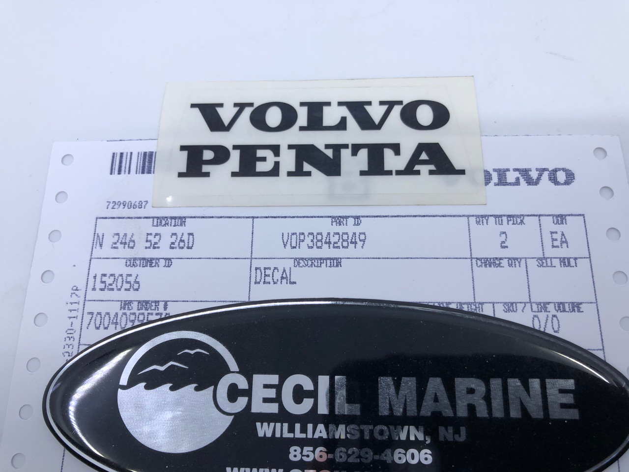 $7.99 GENUINE VOLVO PENTA TRANSOM SHIELD DECAL 3842849 *In Stock & Ready To Ship!