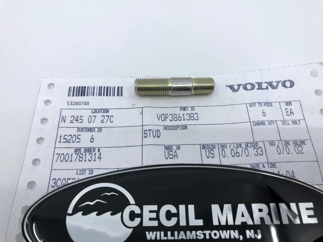 $26.99* GENUINE VOLVO STUD 3861383 *In Stock & Ready To Ship!