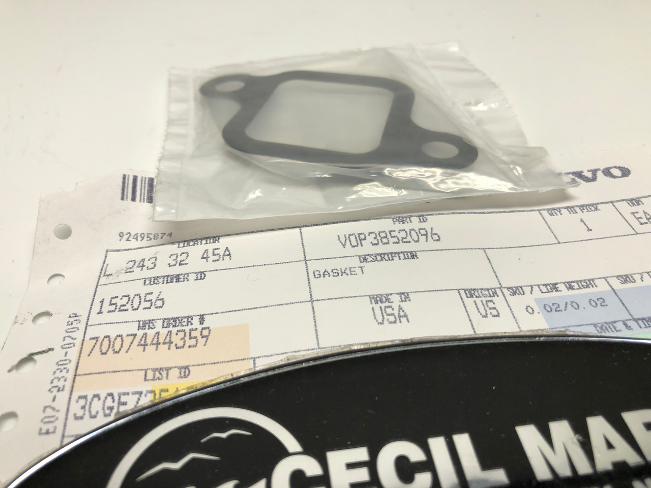 $9.99* GENUINE VOLVO 3.0L THERMOSTAT GASKET 3852096 *In Stock & Ready To Ship!