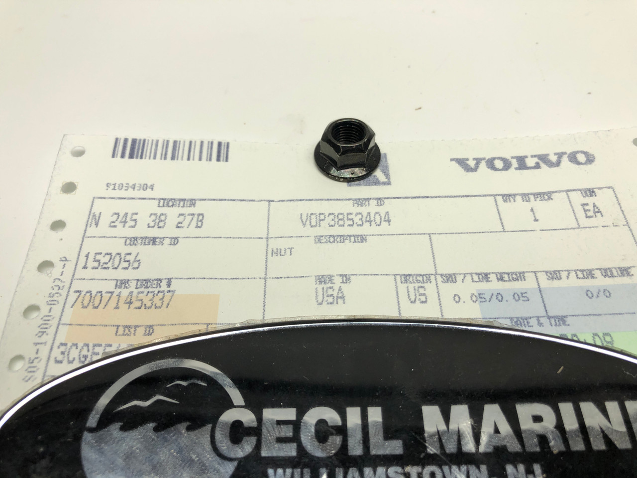 $9.99* GENUINE VOLVO NUT 3853404 *In Stock & Ready To Ship!