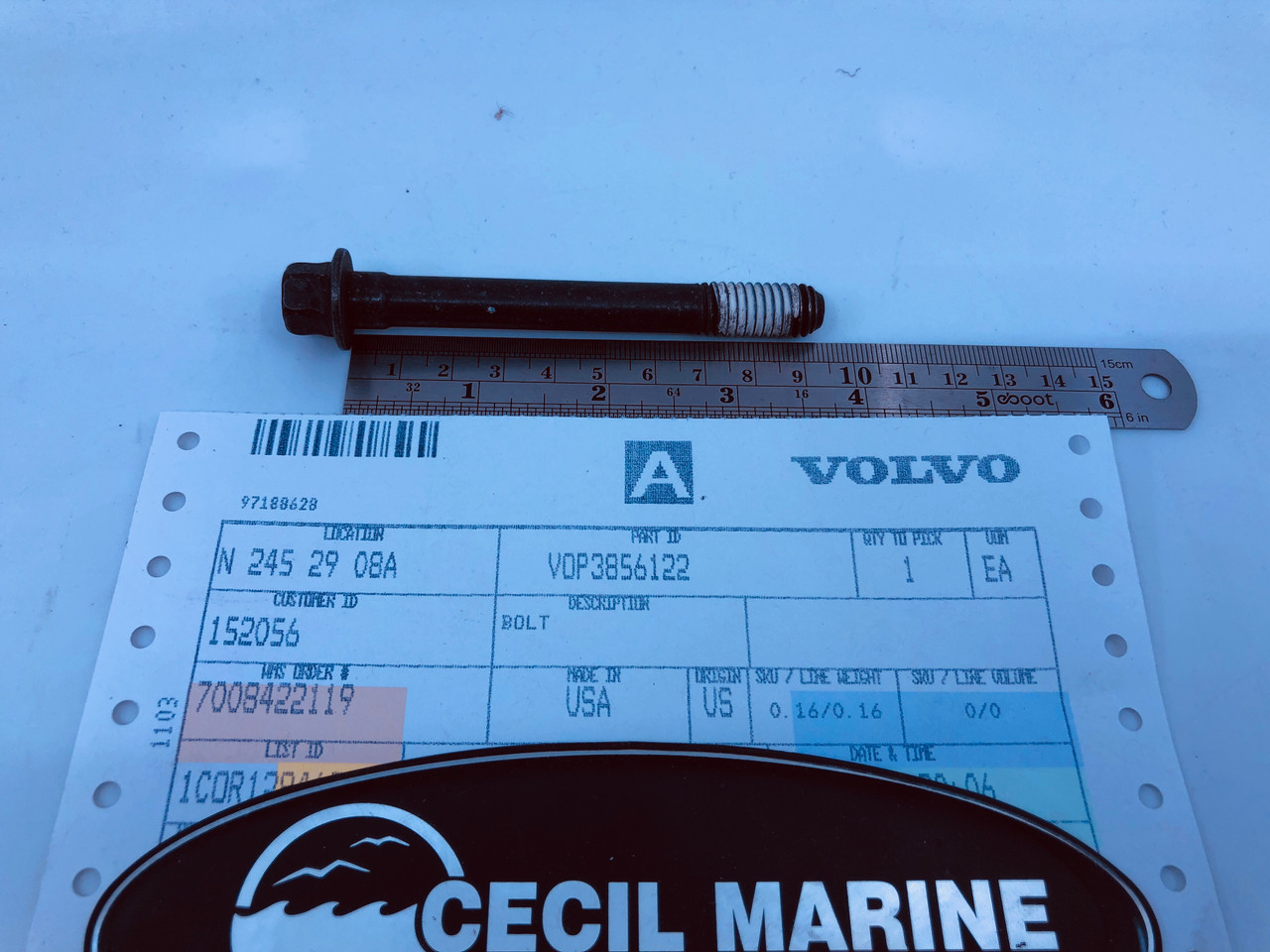 $11.99* GENUINE VOLVO no tax* HEAD BOLT 3856122 *Special Order 10 To 14 Days For Delivery