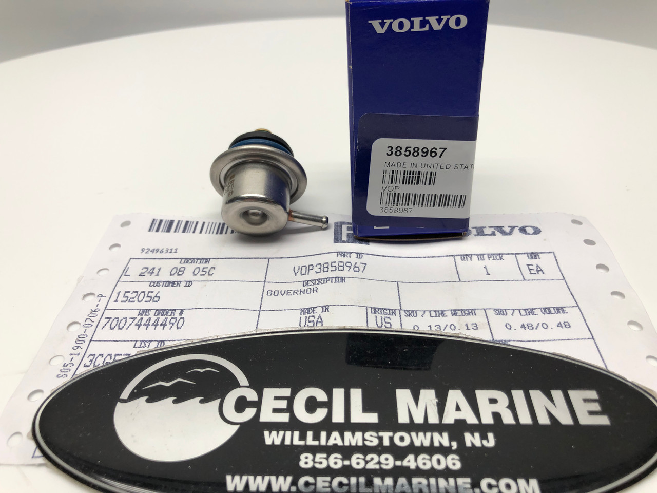 $229.99* GENUINE VOLVO no tax* FUEL PRESSURE REGULATOR GOVERNOR 3858967 *In Stock & Ready To Ship!