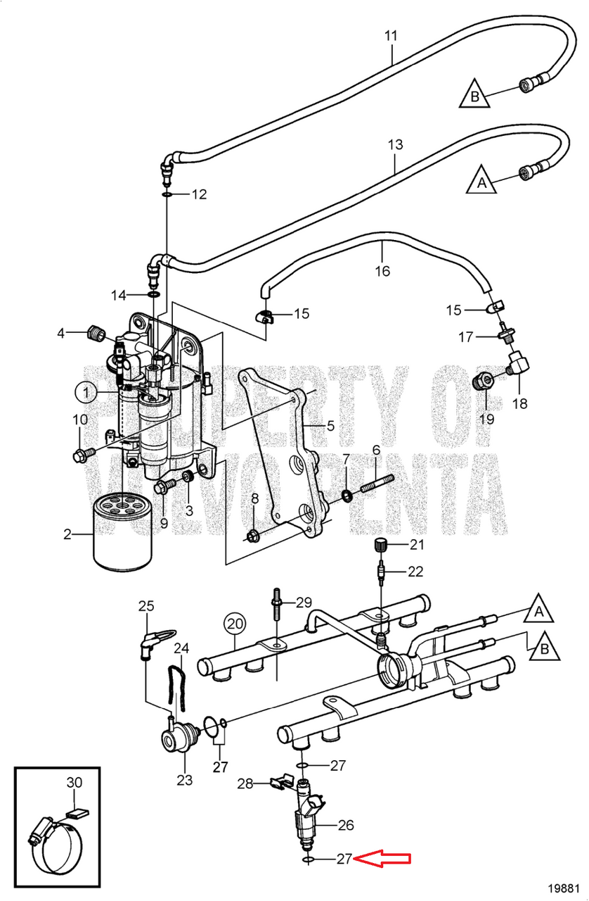 *This item is no longer available, and no alternative options are offered -  VOLVO  INJECTOR O-RING 3858981