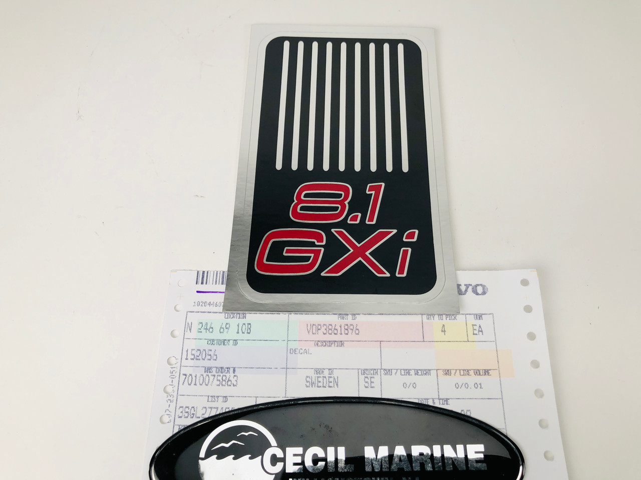 【新品未使用】VOLVO SERVICEサインプレート $15.99* GENUINE VOLVO 8.1 GXi DECAL 3861896 *In Stock & Ready To