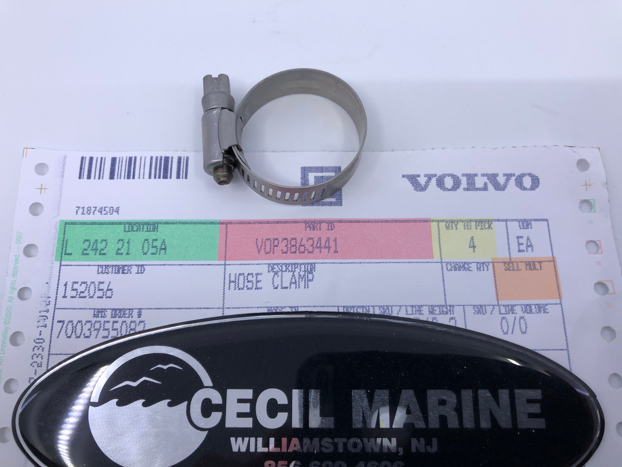 $9.99* GENUINE VOLVO HOSE CLAMP 3863441 GENUINE VOLVO HOSE CLAMP *In Stock & Ready To Ship!