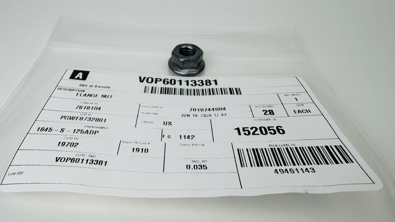 $3.99* GENUINE VOLVO FLANGE NUT 60113381 *In Stock & Ready To Ship!
