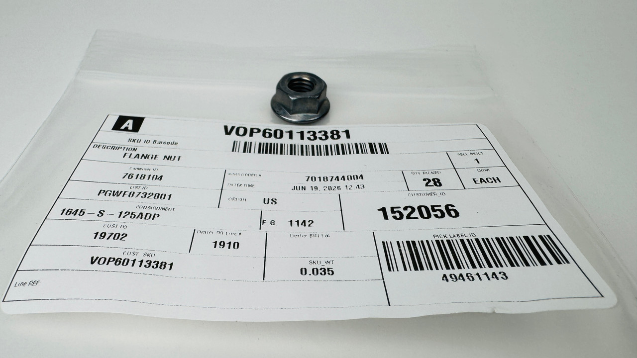 $3.99* GENUINE VOLVO FLANGE NUT 60113381 *In Stock & Ready To Ship!