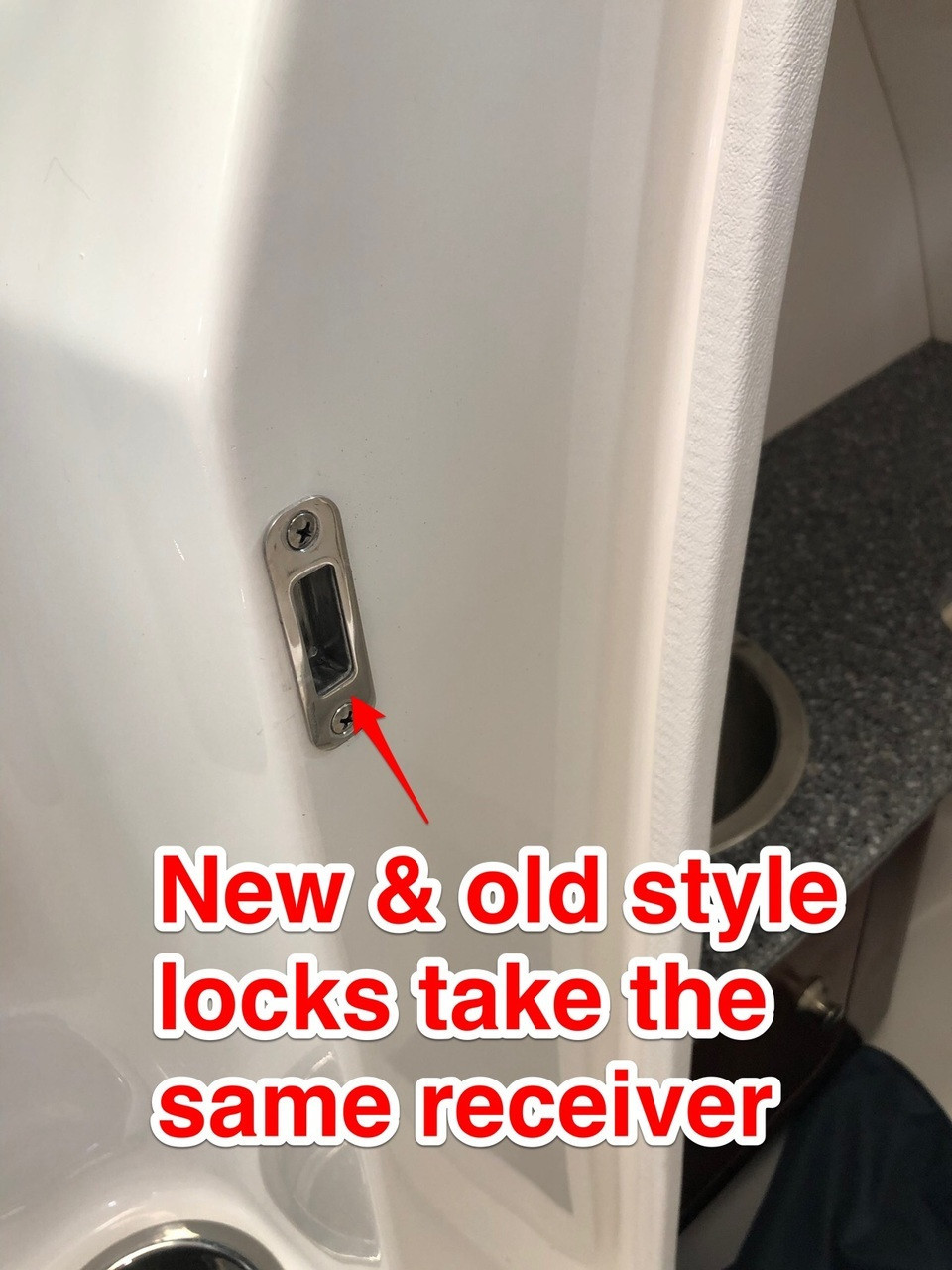 HEAD DOOR RT HAND LATCH W/ NEW STYLE CATCH ( Old Part # was 24.00010 ) / LOCK 24.00079 *In Stock & Ready To Ship!