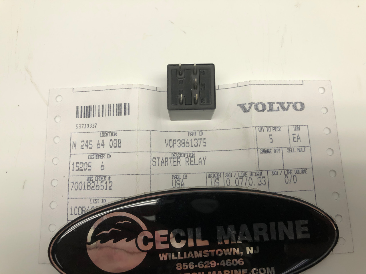 $31.99* GENUINE VOLVO  STARTER RELAY 3861375  *In Stock & Ready To Ship!