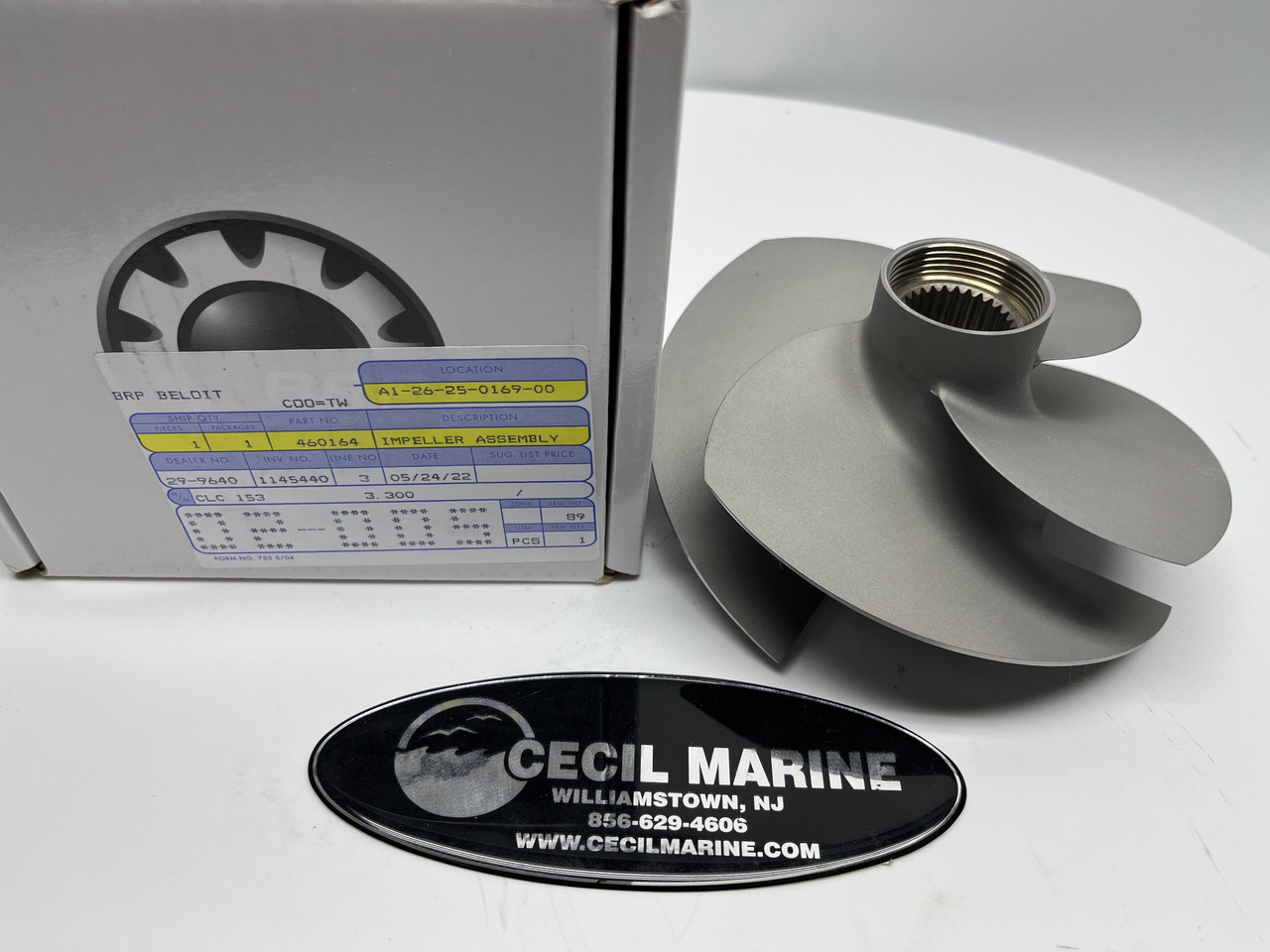 $399.99* GENUINE BRP no tax* IMPELLER PORT 200 HP. 21 TO 23FT. 0460164 *In Stock & Ready To Ship!