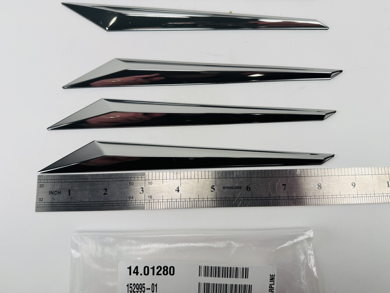 VORTEX GRAPHIC SET - DECK ACCENT - CHROME 14.01280 (Each accent is 8 1/2" long) Only sold as a set