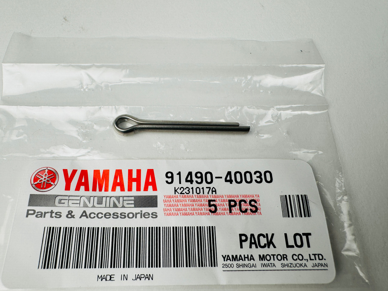 Yamaha Lower Drive Cotter Pin Genuine Yamaha Cotter Pin #91401