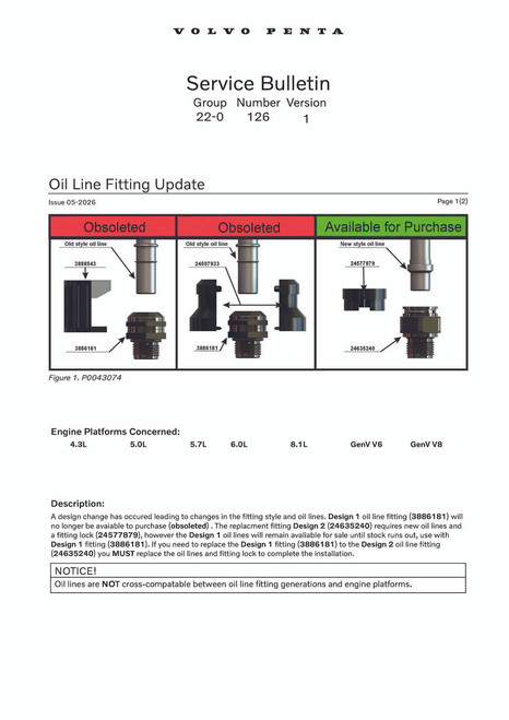 Copy of $169.99* GENUINE VOLVO no tax* OIL LINE 24508707 *In Stock & Ready To Ship!
