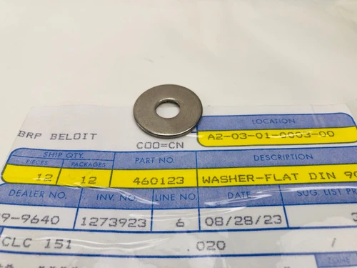 $3.99* GENUINE BRP no tax* WASHER-FLAT  460123 *In Stock & Ready To Ship!