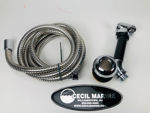 SPRAYER SOLID BRASS W/ SS HOSE AND RECEPTACLE  *In Stock & Ready To Ship!