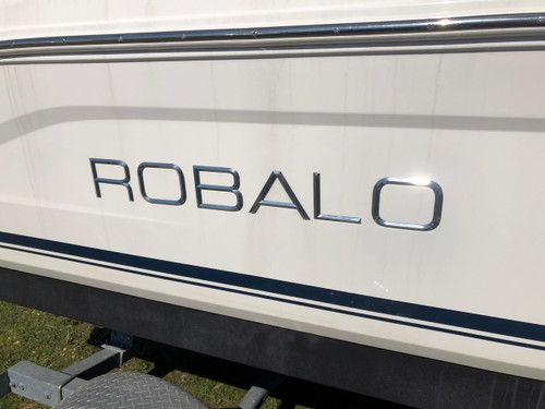 $159.99* GENUINE ROBALO CHROME LOGO 4" Tall x 32" Long  SOLD INDIVIDUALLY 14.01356 *In Stock & Ready To Ship!