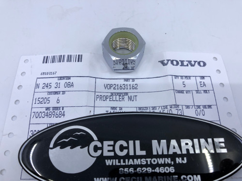 $38.99* GENUINE VOLVO no tax* REAR PROPELLER NUT 21631162  *In Stock & Ready To Ship!