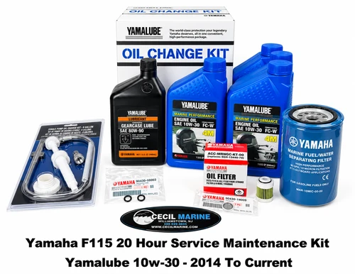 $139.99* GENUINE YAMAHA no tax* YAMAHA F115 20 HOUR SERVICE MAINTENANCE KIT - YAMALUBE 10W-30 - 2006-CURRENT *In Stock & Ready To Ship!