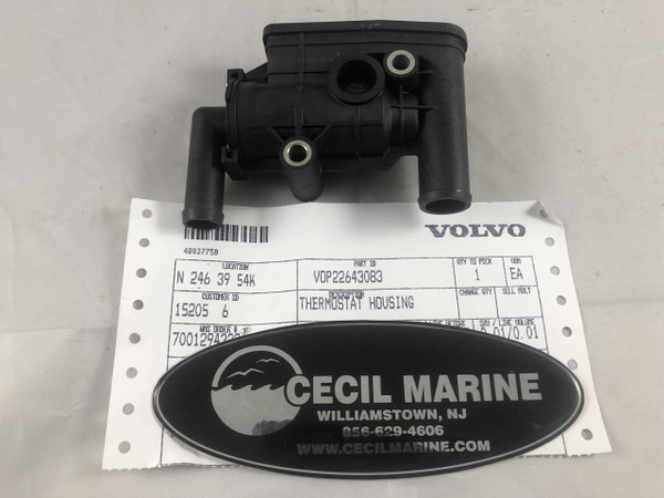 $162.99* GENUINE VOLVO no tax* STARBOARD SIDE THERMOSTAT HOUSING