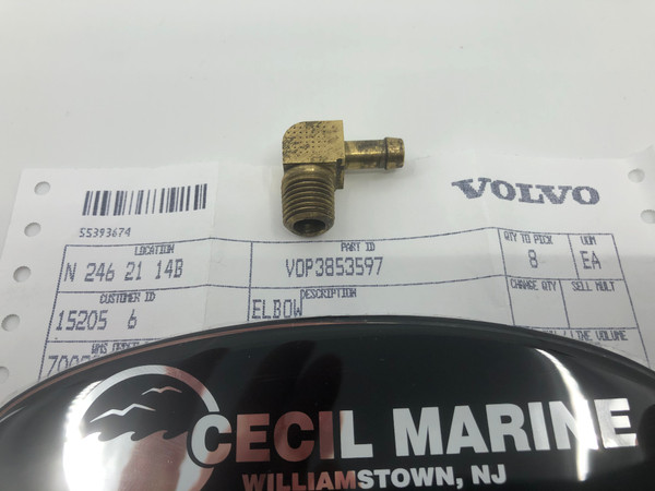 $29.99 GENUINE VOLVO BRASS ELBOW 3853597 *In Stock & Ready To Ship  