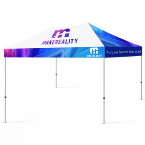 Canopy is made of 600D polyester that is water resistant, fire retardant, and UV protected. Full Color Dye Sublimation Printing. Tops come with standard hook & loop fasteners sewn into the valances for easy attachment Canopy is made of 600D polyester that is water resistant, fire retardant, and UV protected. Full Color Dye Sublimation Printing. Tops come with standard hook & loop fasteners sewn into the valances for easy attachment