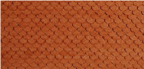 N-SCALE ROOF SHINGLES SCALLOPED (BROWN)