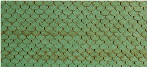 N-SCALE ROOF SHINGLES SCALLOPED (GREEN)