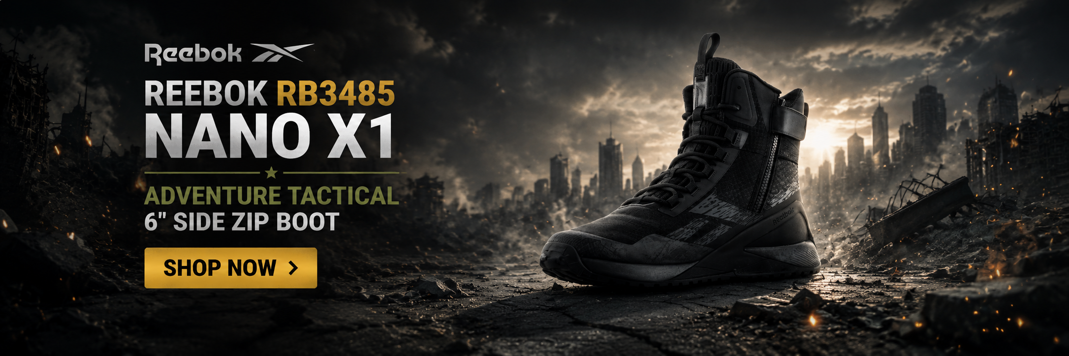 Reebok RB3485 Nano X1 Adventure Tactical 6 Inch Side Zip Boot