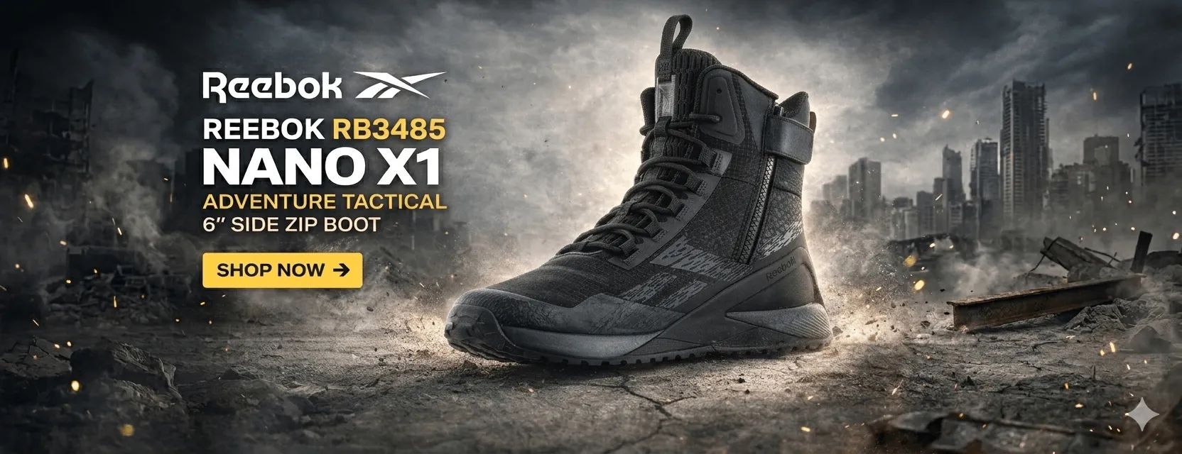 Reebok RB3485 Nano X1 Adventure Tactical 6 Inch Side Zip Boot