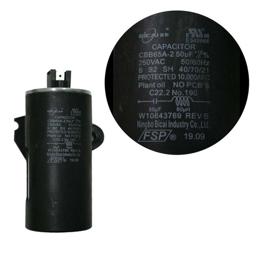 CAPACITOR 50 MF SUST w10278117 w10278117-whi W10804664VP CAPACITOR 50 MF SUST w10278117 w10278117-whi W10804664VP