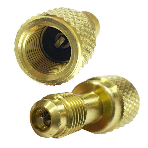 ADAPTADOR R410 RIGIDO CON VALVULA 5/16 HEMBRA 1/4 MACHO ADAPTADOR R410 RIGIDO CON VALVULA 5/16 HEMBRA 1/4 MACHO