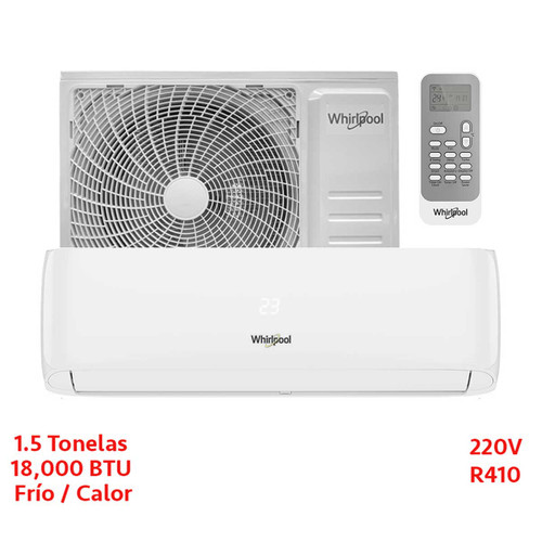 MINISPLIT 1.5 TON 220V FRIO/CALOR  BLANCO R410 WHIRLPOOL SUST WA4123Q, WA4125Q usar SWA4120Q