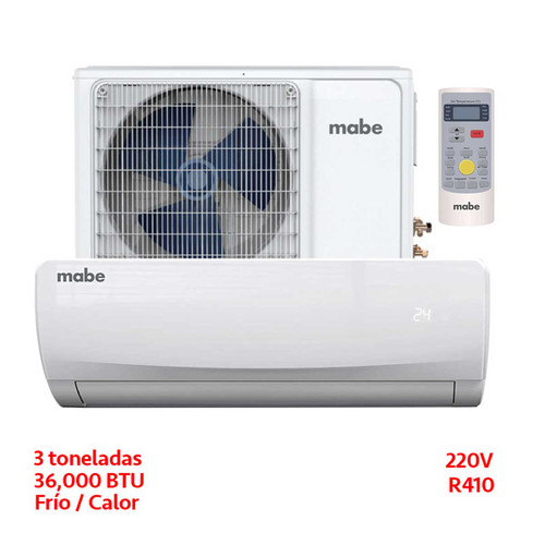 MINISPLIT 3 TON 220V FRÍO/CALOR BLANCO R410 MABE AUX BLUE FIN MINISPLIT 3 TON 220V FRÍO/CALOR BLANCO R410 MABE AUX BLUE FIN