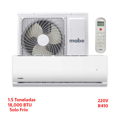 MINISPLIT 1.5 TON 220V SOLÓ FRÍO BLANCO CON DISPLAY 18000 BTU On Off R410 MABE MINISPLIT 1.5 TON 220V SOLÓ FRÍO BLANCO CON DISPLAY 18000 BTU On Off R410 MABE