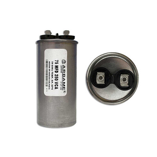 CAPACITOR TRABAJO 75 MF REDONDO ALUMINIO 250 VCA
