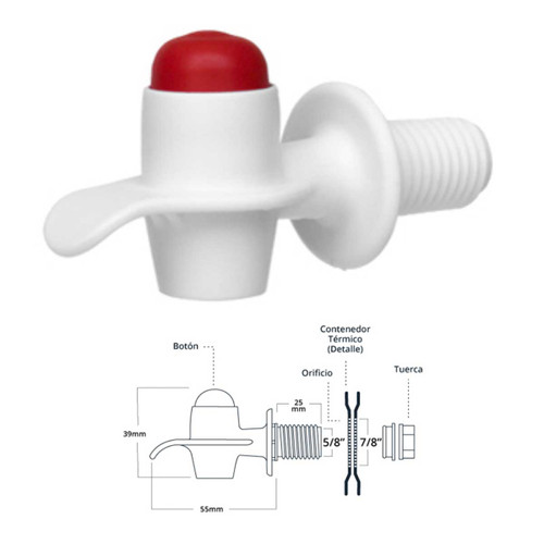 LLAVE BLANCA BOTON ROJO P/TERMO BTN-3 LLAVE BLANCA BOTON ROJO P/TERMO BTN-3