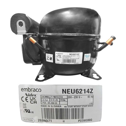 COMPRESOR 1/2 R134a R513A 208-230V-60 HZ HBP ALTA PRESION DE OPERACION DE RETORNO EMBRACO COMPRESOR 1/2 R134a R513A 208-230V-60 HZ HBP ALTA PRESION DE OPERACION DE RETORNO EMBRACO
