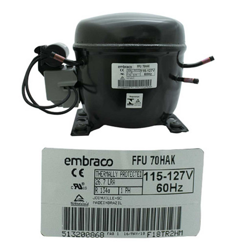 COMPRESOR 1/4L 1/4LIGERO R134a 115-127V 60Hz BAJA/MEDIA PRESION DE RETORNO EMBRACO USAR EGZ70HLP
