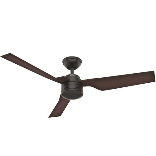 Ventilador de Techo HUNTER Cabo Frio BRONCE Int Exteriores cubiertos 52 3 Aspas Control de pared  Tubo de extension de 3 Motor reversible WhisperWind CFM (en velocidad alta): 5,256