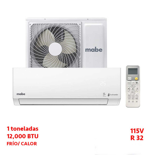 MINISPLIT INVERTER 1 TON 115V FRIO/CALOR BLANCO MABE 18 SEER 10 ANOS R32 MINISPLIT INVERTER 1 TON 115V FRIO/CALOR BLANCO MABE 18 SEER 10 ANOS R32