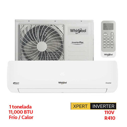 MINISPLIT INVERTER 1 TON 18 SEER 110V FRIO/CALOR BLANCO WHIRLPOOL MINISPLIT INVERTER 1 TON 18 SEER 110V FRIO/CALOR BLANCO WHIRLPOOL