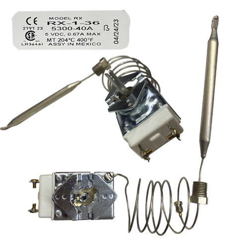 TERMOSTATO ELECTRONICO 5VDC 204C / 400F Rosca 1/4" Capilar 1mt Bulbo 3/8" x 5"